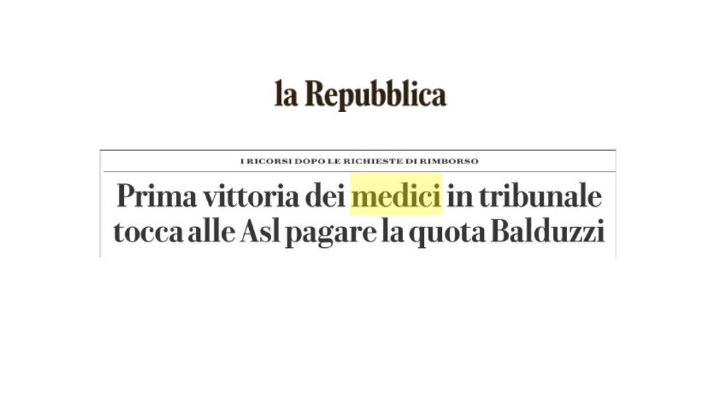 5% Balduzzi, prima sentenza in Piemonte che dà ragione alla posizione dell’Anaao