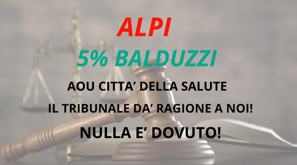 5% BALDUZZI: vittoria anche all’AOU Città della Salute e della Scienza di Torino