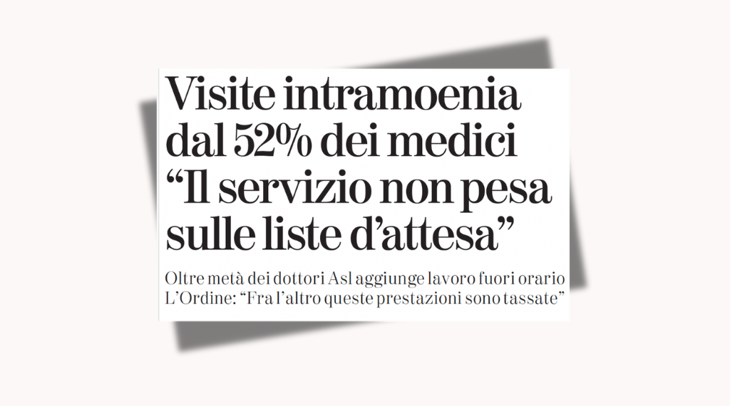 Intramoenia, il servizio non pesa sulle liste d’attesa. Antonello Santoro, Vice Segretario Aziendale ASL AL, La Stampa ed. Alessandria