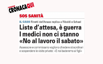 Intramoenia: basta con questo accanimento.  Servono assunzioni. Dr.ssa Chiara Rivetti,Segretaria Regionale Anaao Assomed Piemonte, Torino CronacaQui